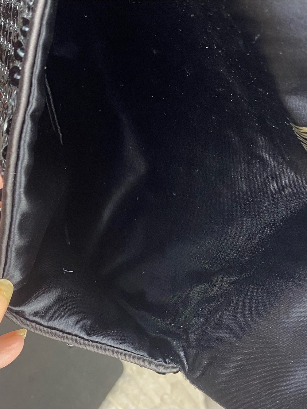 VTG 70’s Norell Black Sequin Clutch Evening Bag Rhinestone Button Closure EUC - Picture 9 of 15